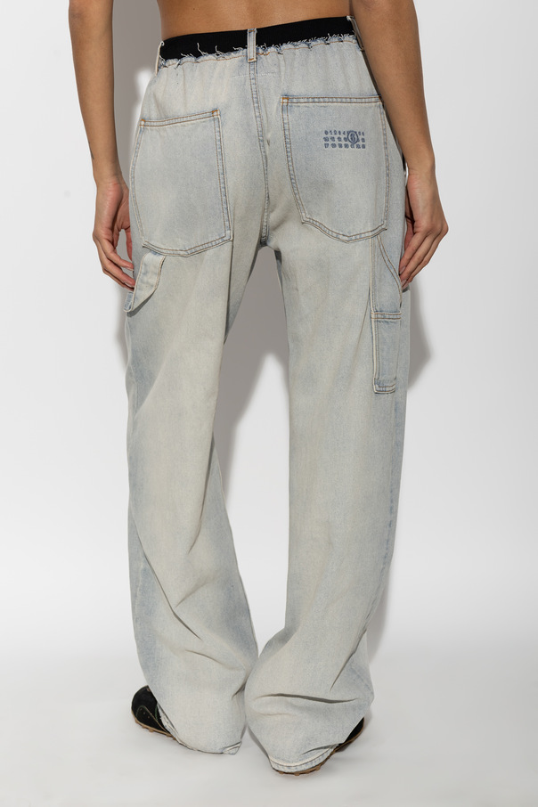 MM6 Maison Margiela Gray Regular-Leg Jeans with Black Elastic